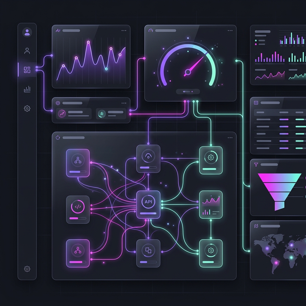 High-Fidelity Frontend & AJAX Dashboard Crafting Illustration